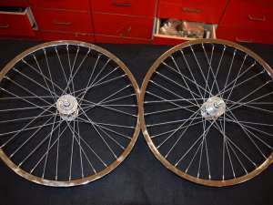 ARAYA steel chrome wheel set 36 h 20x2.125 hubs Maillard Diabolo old school bmx
